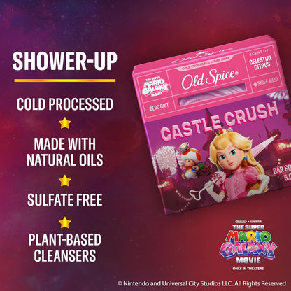 Old Spice Bar Soap for Men, x The Super Mario Galaxy Movie, Cold Pressed with Grit, Made with Natural Oils & Plant Based Cleanser, Celestial Citrus with Sweet Citrus & Berries Scent, 5.0 oz
