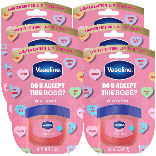 Vaseline Lip Therapy, Limited Edition Tinted Lip Balm Variety 6-Pack, Rosé, 0.25 Oz Ea