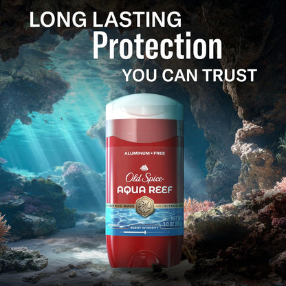 Old Spice Aluminum Free Deodorant for Men, 24/7 Odor Protection, 24/7 Freshness & Lasting Scent, Aqua Reef with Cypress Scent, 3.0 oz (Pack of 2)