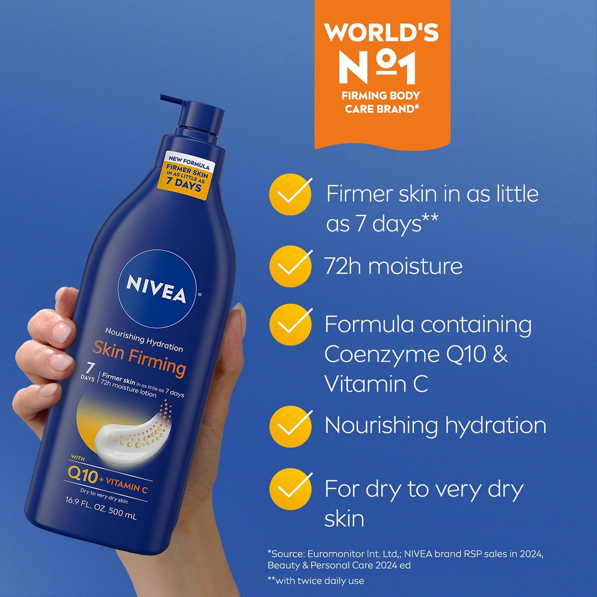 NIVEA Skin Firming Body Lotion and Gel Cream Variety Set, 2 Items