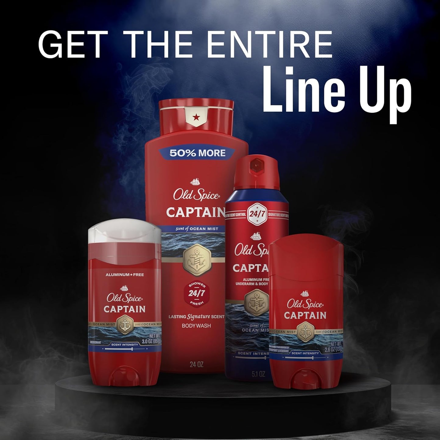 Old Spice Refreshing Body Wash for Men, 3X Defense, 24/7 Shower Fresh with Long Lasting Scent, Red Collection, Captain with Bergamot Scent, 24 oz (Pack of 4)
