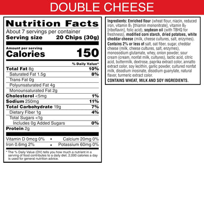 Cheez-It Snap'd Cheesy Baked Chips, Lunch Snacks, Double Cheese, 7.5oz Bag (1 Bag)
