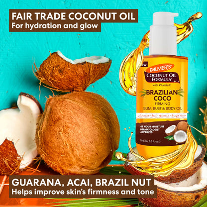 Palmer's Brazilian Coco Hot Mama Firming Kit (Cream 8.8 Oz + Oil 6.6 Fl Oz)