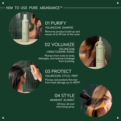AVEDA Pure Abundance Volumizing Conditioning Rinse | Lightweight Volumizing Conditioner For Fine Hair | Reduces Breakage | Notes of Jasmine, Peppermint, Pamarosa and Ylang Ylang | 5 Fl Oz