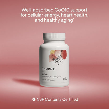 THORNE CoQ10, 100 mg Optimally Absorbed Ubiquinone Supplement, 60 Softgels
