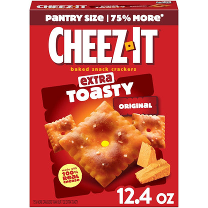 Cheez-It Cheese Crackers, Baked Snack Crackers, Lunch Snacks, Extra Toasty, 12.4oz Box (1 Box)
