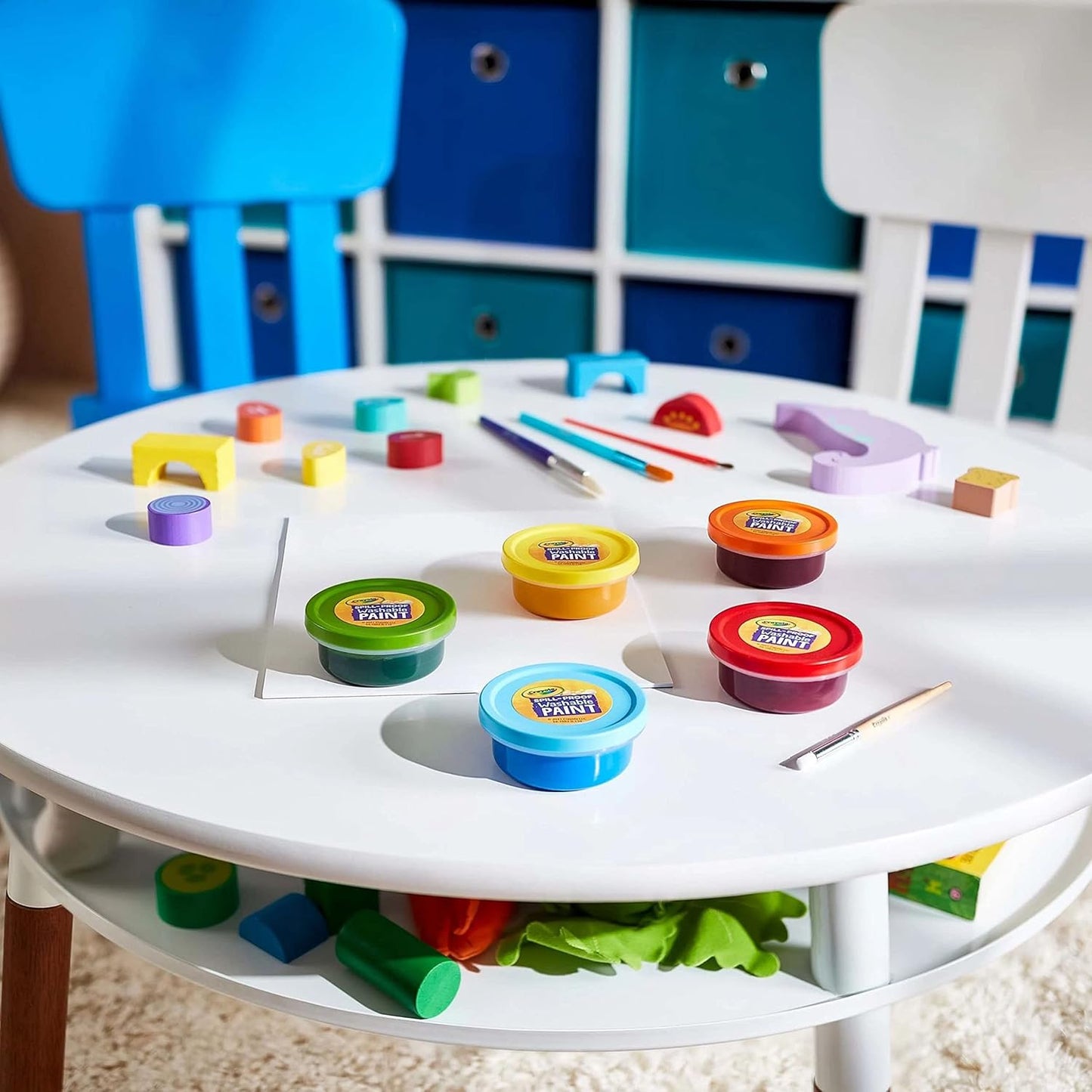 Crayola Spill Proof-Paint Set - Washable Paint for Kids, Includes Paint Brush & Paper, No Drip, Less Mess Arts & Crafts, Toddler Gift, Ages 3+ (Pack of 2)