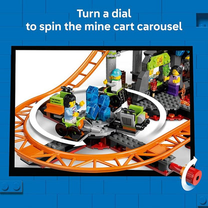 LEGO City Lava Land Roller Coaster Park 60501 | Building Toys for Boys & Girls, Ages 8+, Functioning Rides, 8 Minifigures, 1,165 pieces, Gift for Birthdays