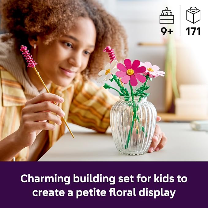 LEGO Botanicals Cosmos Flowers 11514 | Building Toys for Girls & Boys, Ages 9+, Decor for Bedroom & Desk, Artificial Flowers, 171 pieces, Gift for Birthdays