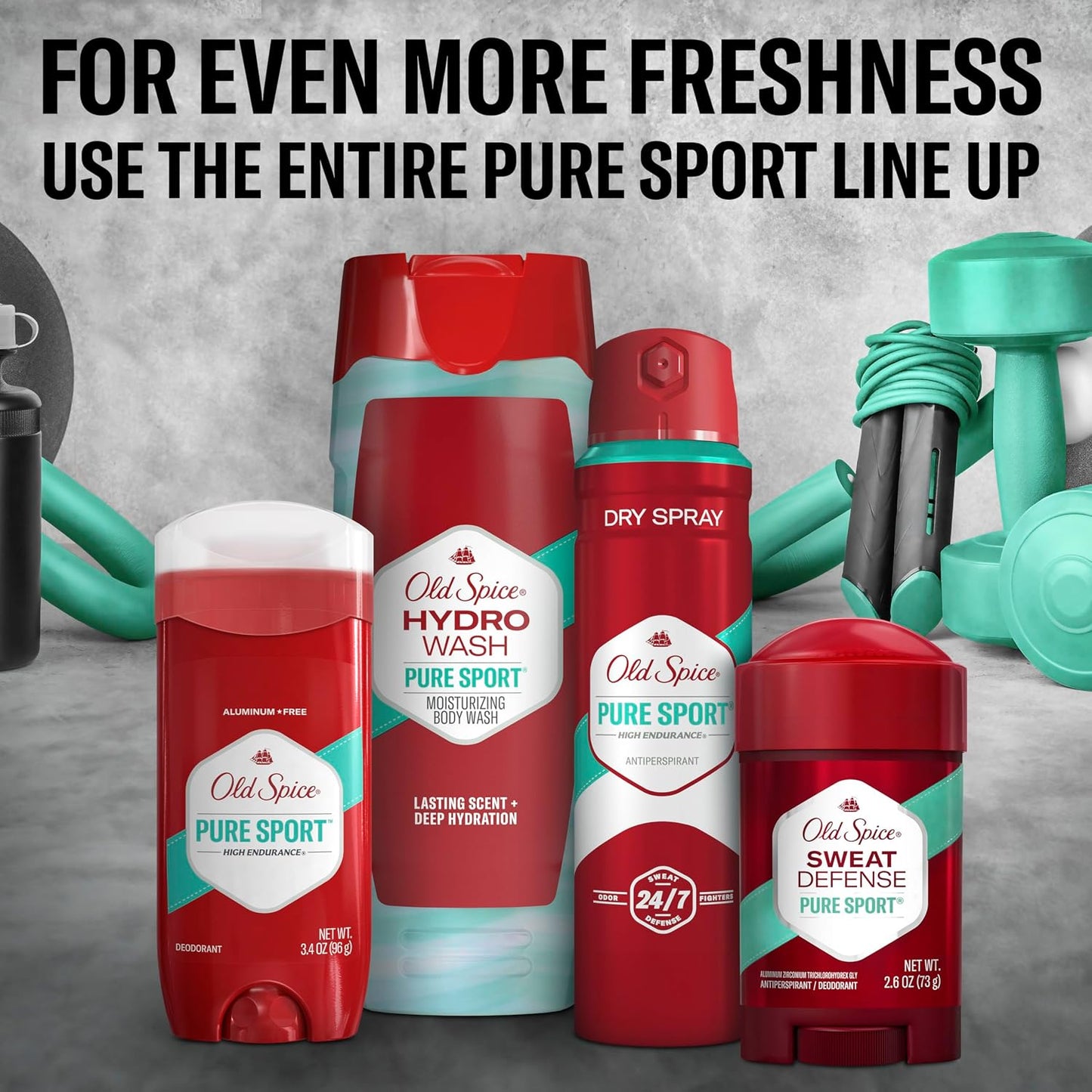 Old Spice Moisturizing Body Wash for Men, Hydro Wash, 2-in-1 Long Lasting Scent & Powerful Hydration to Fight Dry Skin, 24/7 Shower Fresh, Pure Sport Scent, 16 oz (Pack of 4)