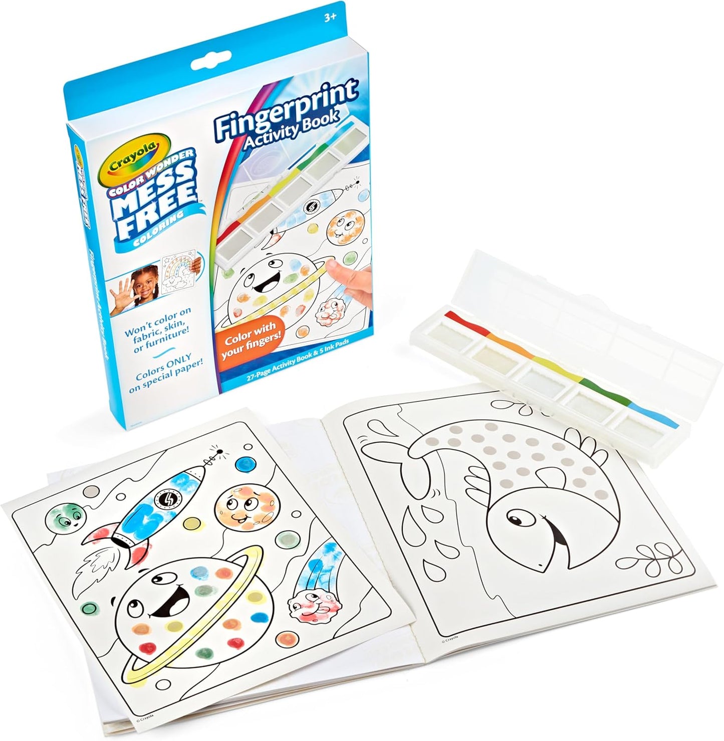 Crayola Color Wonder Mess Free Fingerprint Activity Book, Finger Painting Alternative, Arts & Crafts Gift for Kids Ages 3+