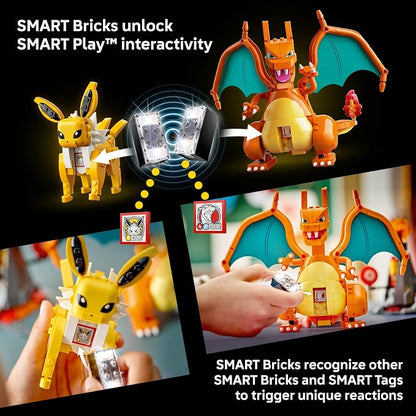 LEGO Pokémon SMART Play: Charizard vs. Jolteon Ultimate Battle 72167 | All-in-One Building Set, Boys & Girls, Ages 8+, Interactive Pokémon Toys, 2 SMART Bricks, 4 Tags & Charger, 751 pieces