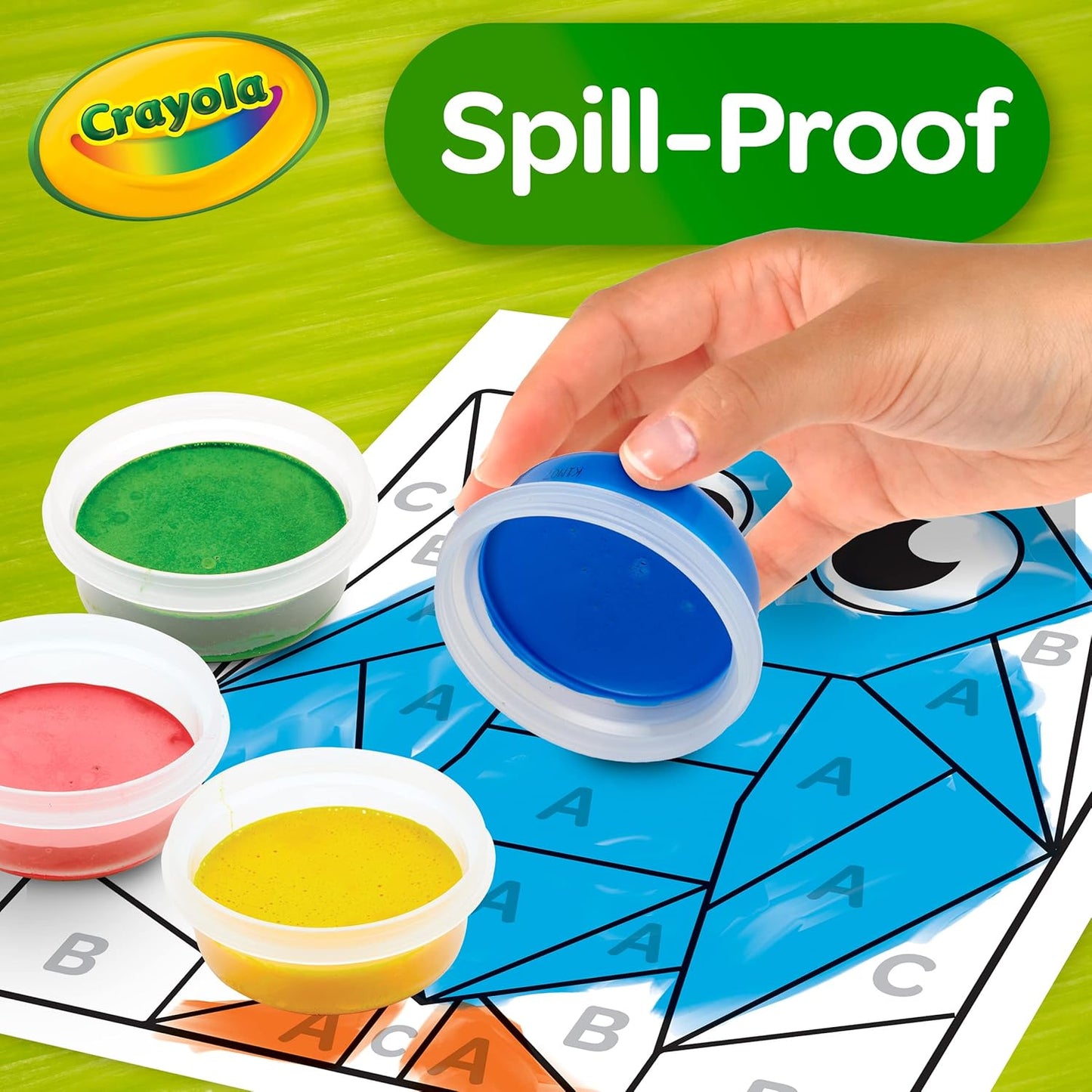 Crayola Spill Proof Paint Set (8ct), Washable Toddler Paint Kit, with Brushes, Pots, Activity Pages, Arts & Crafts Kit, Gift for Toddlers, Ages 3+ (Pack of 2)