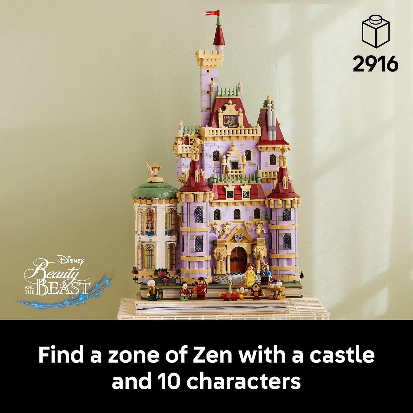 LEGO Disney Princess Beauty and The Beast Castle Building Set - Room Decor for Women & Men, Ages 18+ - Model Building Kit for Adults - Book Shelf Display - Gift for Disney Fans - 43263