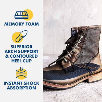 Arm & Hammer Work Boot Insoles, Memory Foam Arch Support, 6 Pack