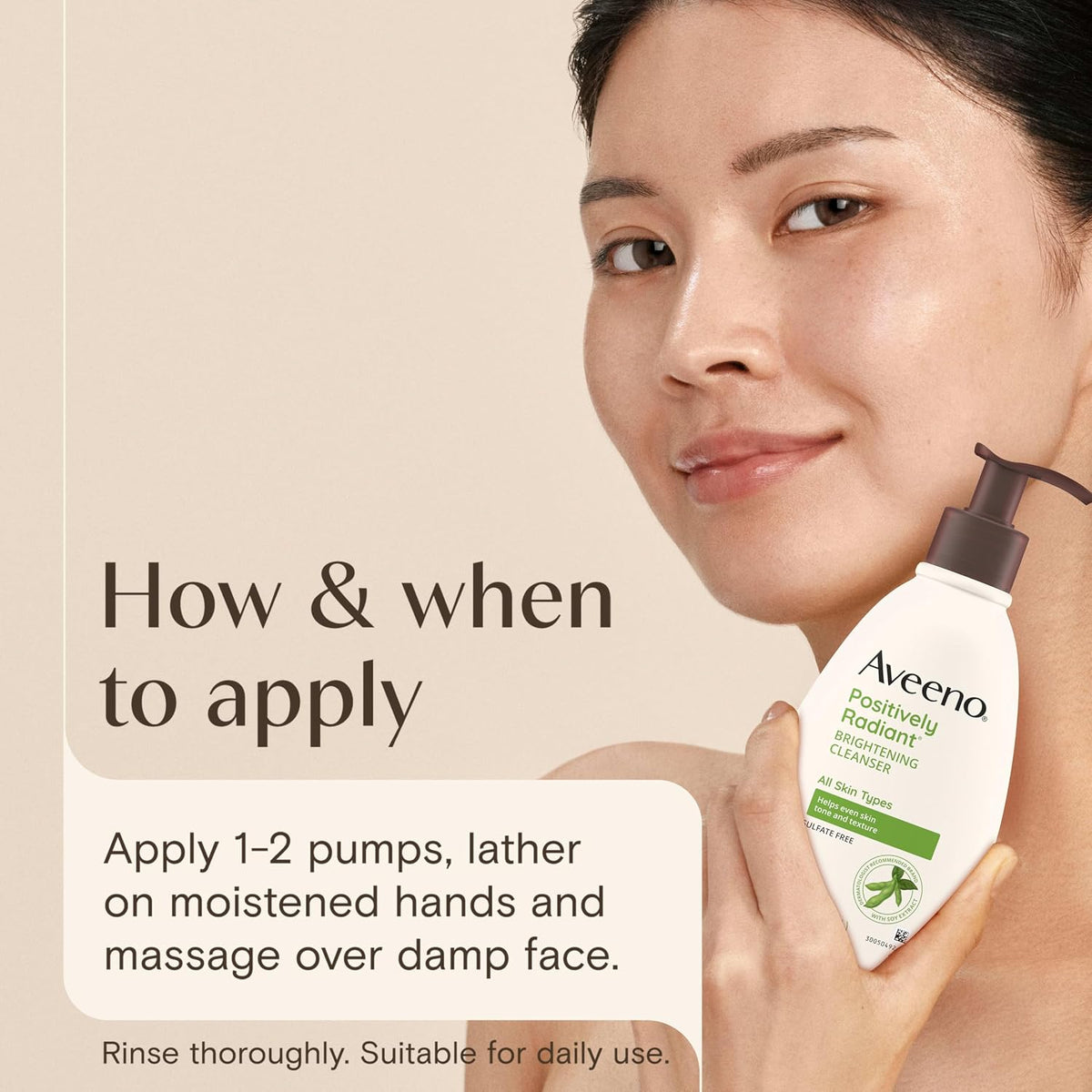Aveeno Positively Radiant Brightening Facial Cleanser, 11 fl. oz