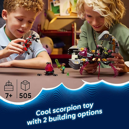 LEGO DREAMZzz Nightmare Scorpion Digger Building Toy for Boys & Girls - Pretend Play Set for Kids, Ages 7+ - with 2 Build Options, 3 Minifigures & Treasure Creature - Gift Idea for Birthdays - 71513