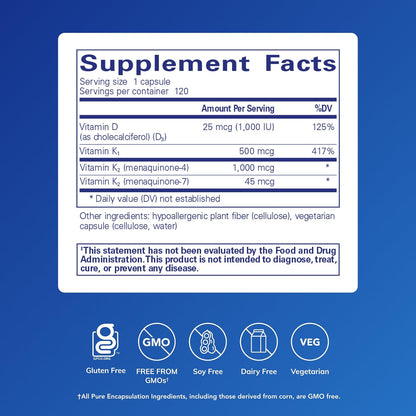 Pure Encapsulations Synergy K, 120 Capsules