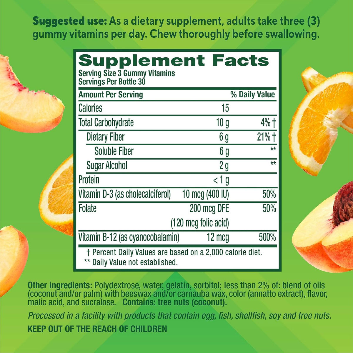 Vitafusion GLP1 Fiber Plus Gummy | 90 Sugar Free Gummies