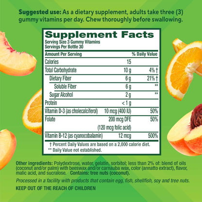 Vitafusion GLP1 Fiber Plus Gummy | 90 Sugar Free Gummies