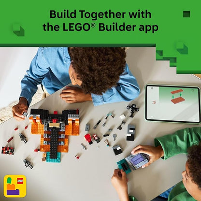 LEGO Minecraft Wither Battle Building & Pretend Play Toy for Boys & Girls - Video Game Playset & Toy Figures for Kids, Ages 8+ - W/Crimson Warrior Minifigure & More - Gift Idea for Birthdays - 21590