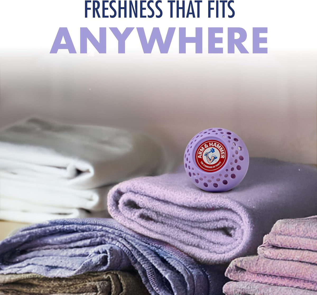 Arm & Hammer OdorBusterz Odor Eliminator Balls, Lavender, 6 Count - Baking Soda Odor Control for Closets, Drawers, Hampers & Small Spaces