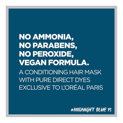 L’Oréal Paris Colorista Semi-Permanent Hair Color for Brunette Hair, Midnight blue