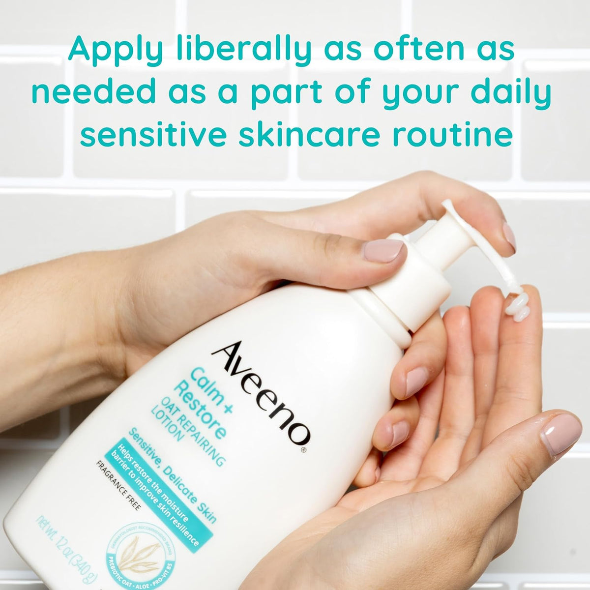 Aveeno Calm + Restore Repairing Body Lotion, Fragrance-Free, 12 oz