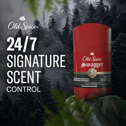 Old Spice Red Collection Invisible Solid Antiperspirant and Deodorant for Men, Swagger Scent, 48-Hour Odor Protection, Clear Application, Long-Lasting Freshness, 2.6oz