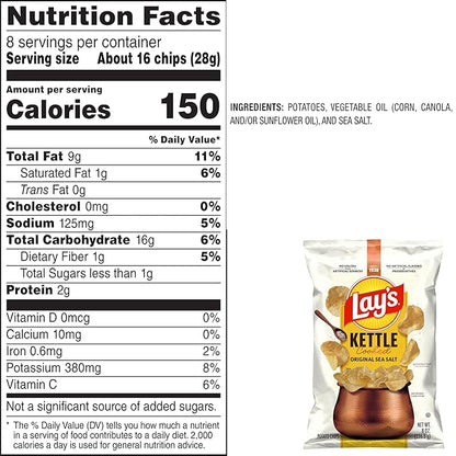 Lay's Kettle Cooked Potato Chips, 8 Oz