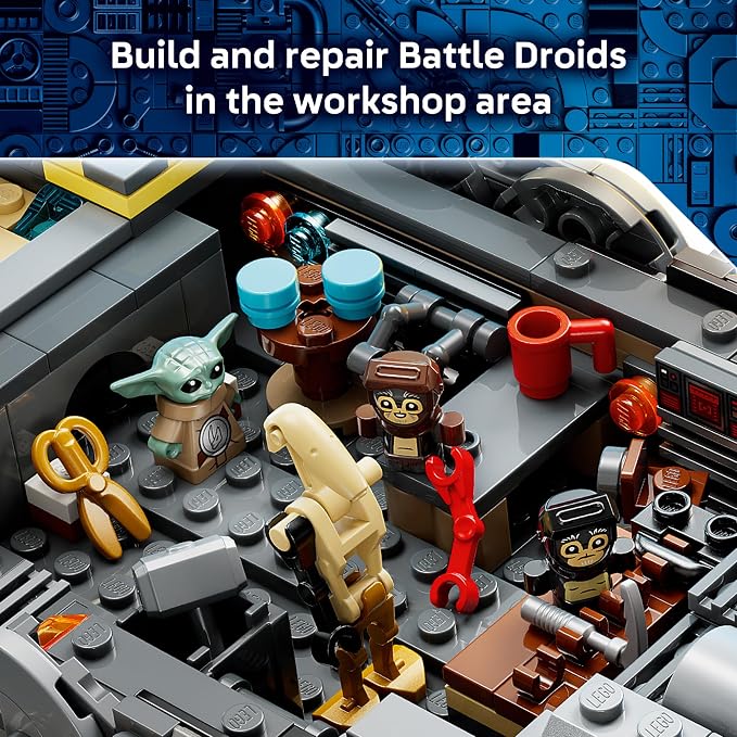 LEGO Star Wars: The Mandalorian and Grogu Anzellan Starship Building Toy - Build and Display Set for Boys & Girls, Ages 9+ - Star Wars Gifts for Kids - W/Grogu & 2 Anzellan Figures - 75445