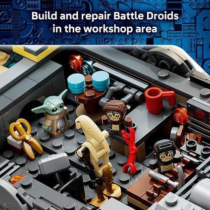 LEGO Star Wars: The Mandalorian and Grogu Anzellan Starship Building Toy - Build and Display Set for Boys & Girls, Ages 9+ - Star Wars Gifts for Kids - W/Grogu & 2 Anzellan Figures - 75445