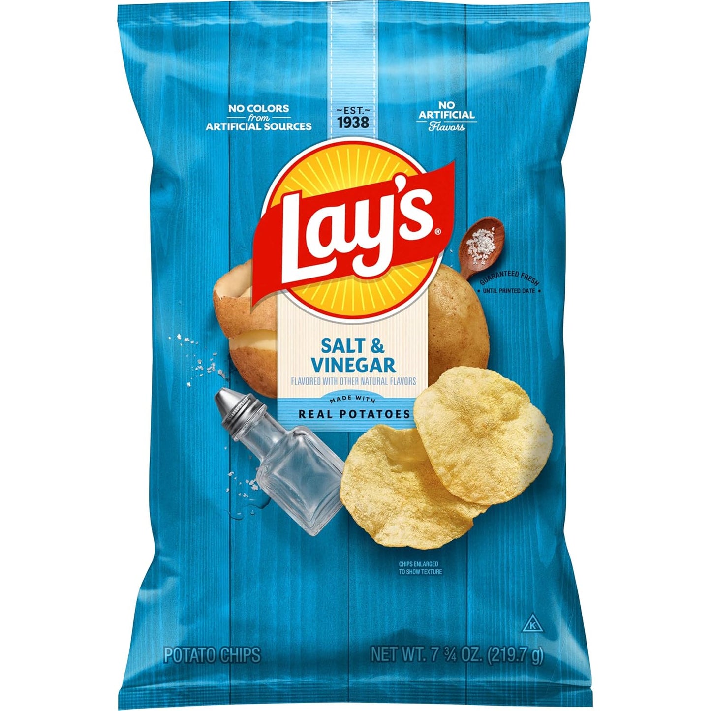 Lay's Potato Chips, Salt & Vinegar, 7.75 Oz