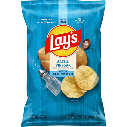 Lay's Potato Chips, Salt & Vinegar, 7.75 Oz