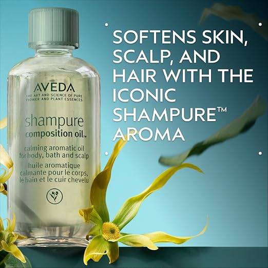 AVEDA Shampure Composition Oil | Bath, Body & Scalp | with Meadowfoam Oil & Certified Organic Sunflower | Calming Aroma of Certified Organic Lavender, Petitgrain, Ylang Ylang, 1.7 Fl Oz