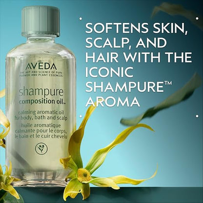 AVEDA Shampure Composition Oil | Bath, Body & Scalp | with Meadowfoam Oil & Certified Organic Sunflower | Calming Aroma of Certified Organic Lavender, Petitgrain, Ylang Ylang, 1.7 Fl Oz