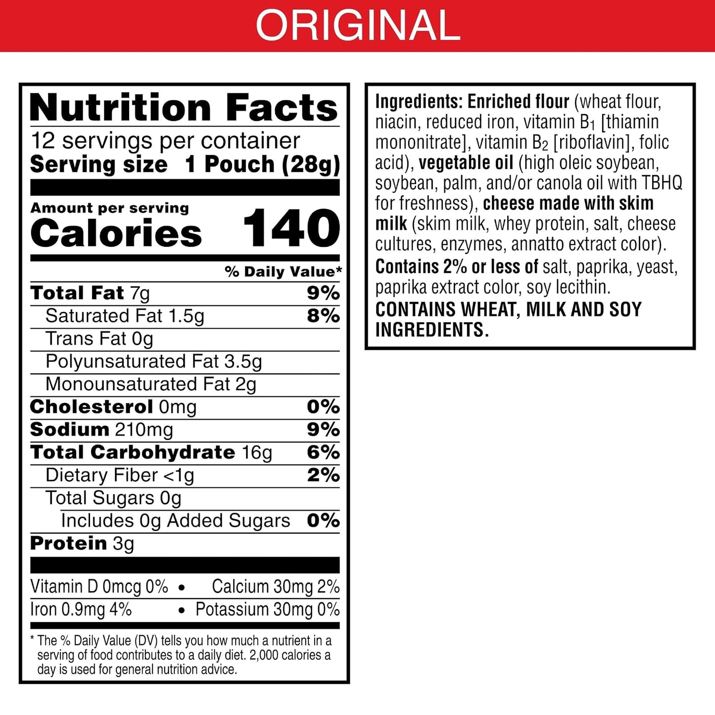 Cheez-It Baked Snack Cheese Crackers, Original, Single Serve, 1 oz Bags (12 Count)