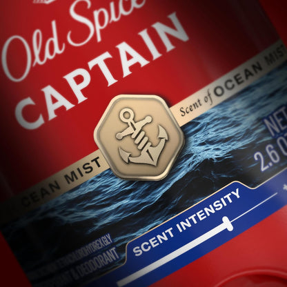 Old Spice Antiperspirant Deodorant for Men, 24/7 Sweat & Odor Protection, 24/7 Lasting Freshness, Invisible Solid, Captain with Bergamot Scent, 2.6 oz (Pack of 6)