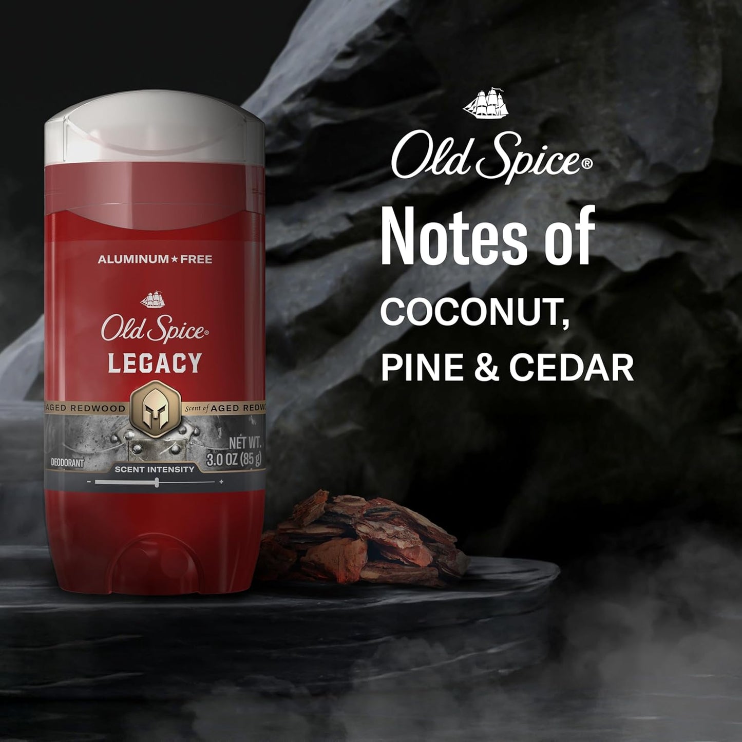 Old Spice Aluminum Free Deodorant for Men, 24/7 Odor Protection, 24/7 Signature Scent & Lasting Freshness, Goes on Clean, Legacy with Coconut, Pine & Cedar Scent, 3.0 oz