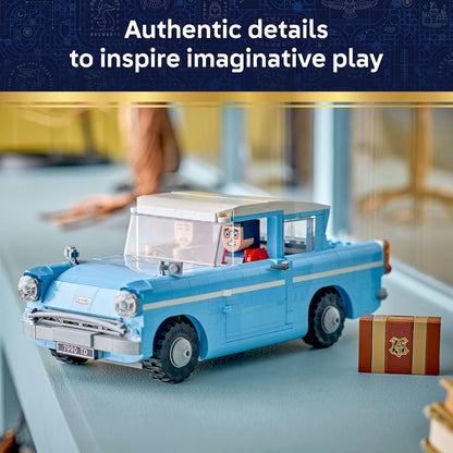 LEGO Harry Potter Enchanted Flying Ford Anglia Car Building Toy for Boys & Girls - Book Shelf & Bedroom Decor for Ages 14+ - W/Harry, Ron, & Hedwig Minifigures - Gift Idea for Birthdays - 76470