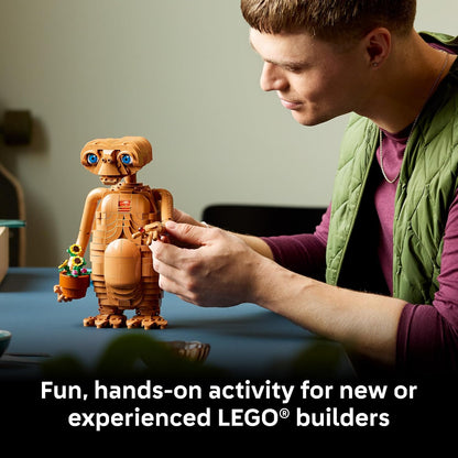 LEGO Ideas E.T. the Extra-Terrestrial 21370 | Collectible Building Set for Adults, Ages 18+, Relaxation Activity, Posable Figure W/ Light Brick, 1226 pieces, Gift for Fans
