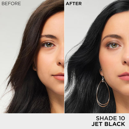 L’Oreal Paris Feria Multi-Faceted Shimmering Permanent Hair Color, High Intensity Hair Dye for 3X Highlights, 10 Jet Black (Blackest Black), 1 Hair Dye Kit