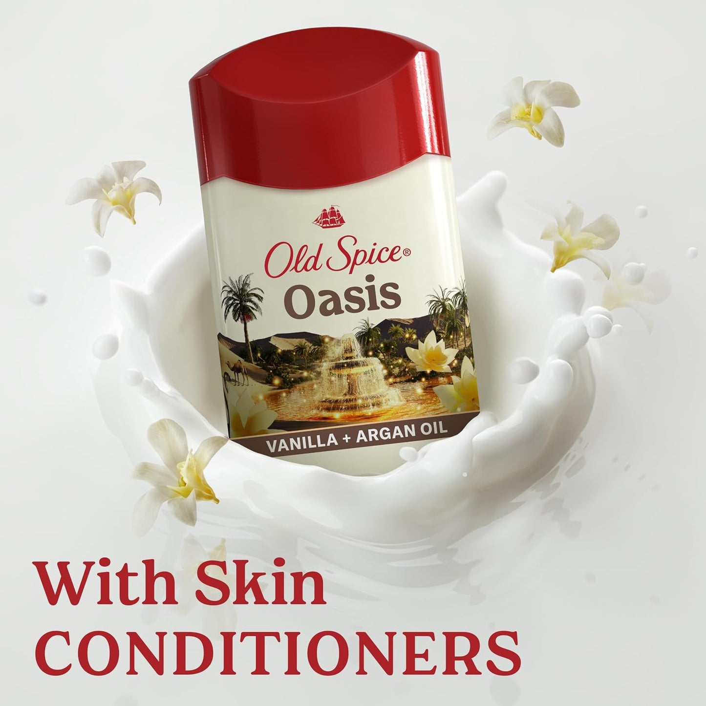 Old Spice Dry Feel Antiperspirant Deodorant for Men, 24/7 Freshness, 24/7 Sweat & Odor Protection, Gentle on Skin with Skin Conditioners, Oasis with Vanilla + Argan Oil Scent, 2.6 oz (Pack of 2)