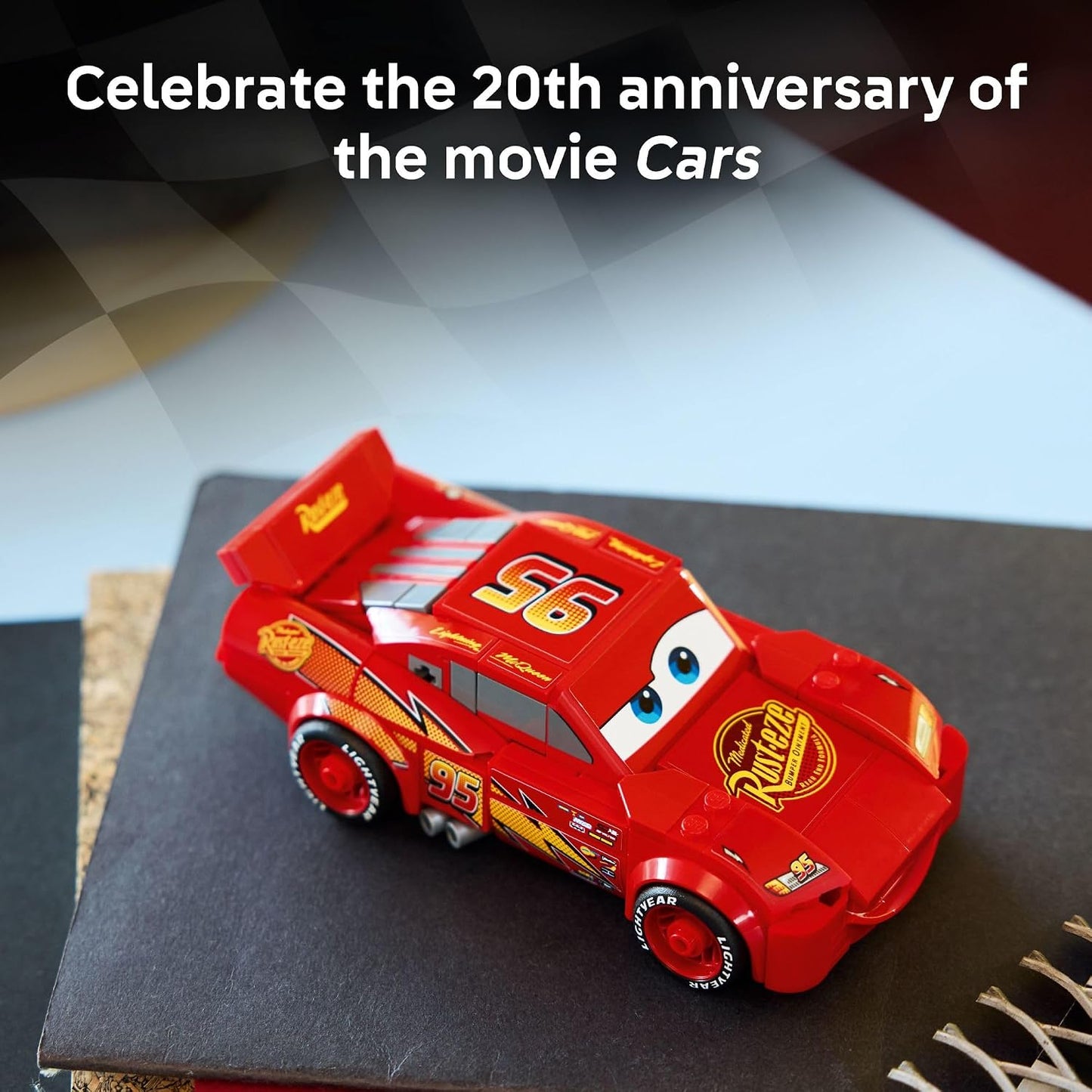 LEGO Speed Champions Lightning McQueen Toy - Disney Pixar Cars Building Blocks for Kids, Boys & Girls, Ages 9+ - Pretend Play Race Car & Bedroom Shelf Display - 77255