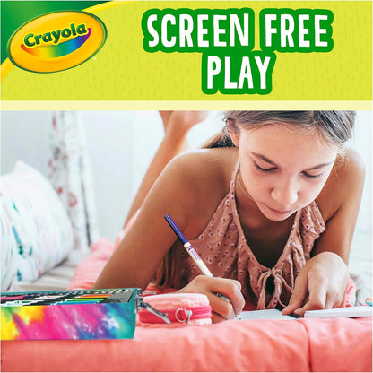 Crayola Inspiration Art Case Coloring Set - Tie-Dye (140ct), Art Supplies Set For Kids, Travel Drawing Kit, Gift for Girls & Boys, Ages 5+