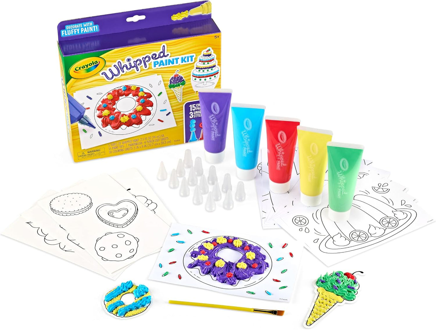 Crayola Whipped Paint Kit, Puff Paint, 3D Paint Set for Kids, 3 Unique Textures, Sensory Art Toy, Gift for Kids, Ages 5+