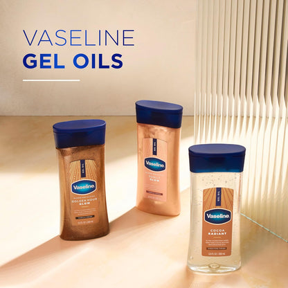 Vaseline Intensive Care Cocoa Radiant for Glowing Skin Body Gel Oil Made with Pure Cocoa Butter + Replenishing Oils 6.8 fl oz