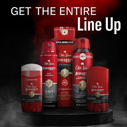 Old Spice Dry Spray Antiperspirant Deodorant for Men, 24/7 Sweat & Odor Protection Spray, Long Lasting Dry Spray, No Residue, Fresh Swagger with Cedarwood Scent, 4.3 oz Cans, (Pack of 2)