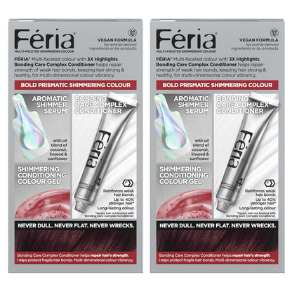 L'Oreal Paris Feria Multi-Faceted Shimmering Permanent Hair Color, Chocolate Cherry, Hair Dye Kit, Pack of 2