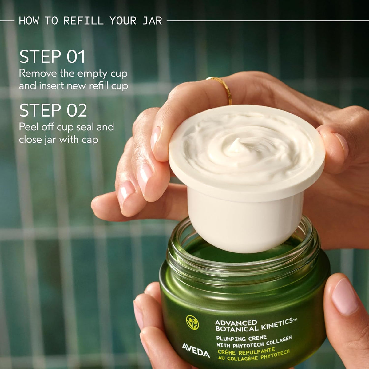 Aveda Advanced Botanical Kinetics Plumping Cream | Firming and visibly reducing wrinkles | Vegan | Full Size | Refillable | 1.7 Fl Oz
